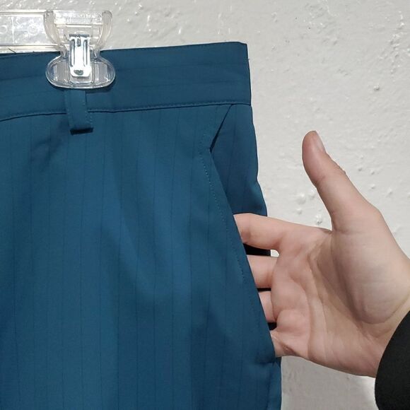 Nike Tour Performance Golf Pants in Teal Blue Pin Stripe Size 38x30 - Picture 6 of 15